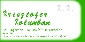 krisztofer kolumban business card